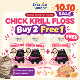 Chick Krill Floss 3-in-1 (Chicken, Krill & Egg Yolk) 🐔🦐🥚 | Freeze-Dried Meal Booster for Cats & Dogs 🐾