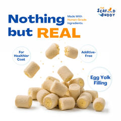 SeafoodBuddy Freeze-Dried Golden Egg Yolk Bites 70g | Chicken & Egg Yolk Cat Dog Treat | Balanced Diet Treats