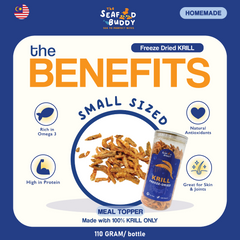 Krill Bites 100G | Healthier Skin, Shinier Coat & Stronger Joints | Omega-3 Superfood for Cats & Dogs