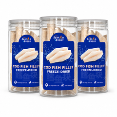 SeafoodBuddy Freeze-Dried Cod Fish Fillet | Natural Seafood Cat & Dog Treat | High Protein Treats, Dental Cleaner