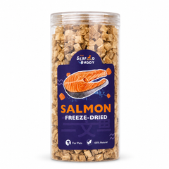 Salmon 0.8cm Bites 135G | Shinier Coat & Healthier Skin | Omega-3 Rich | Cat & Dog
