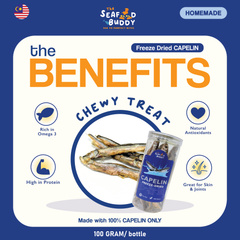 Freeze-Dried Capelin | Calcium-Rich for Strong Bones & Teeth | Whole Fish Nutrition | Cat & Dog