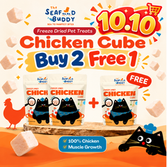 Chicken Cube 0.8cm - Perfect Bite Size for Cats & Dogs [Small / Senior Pets]