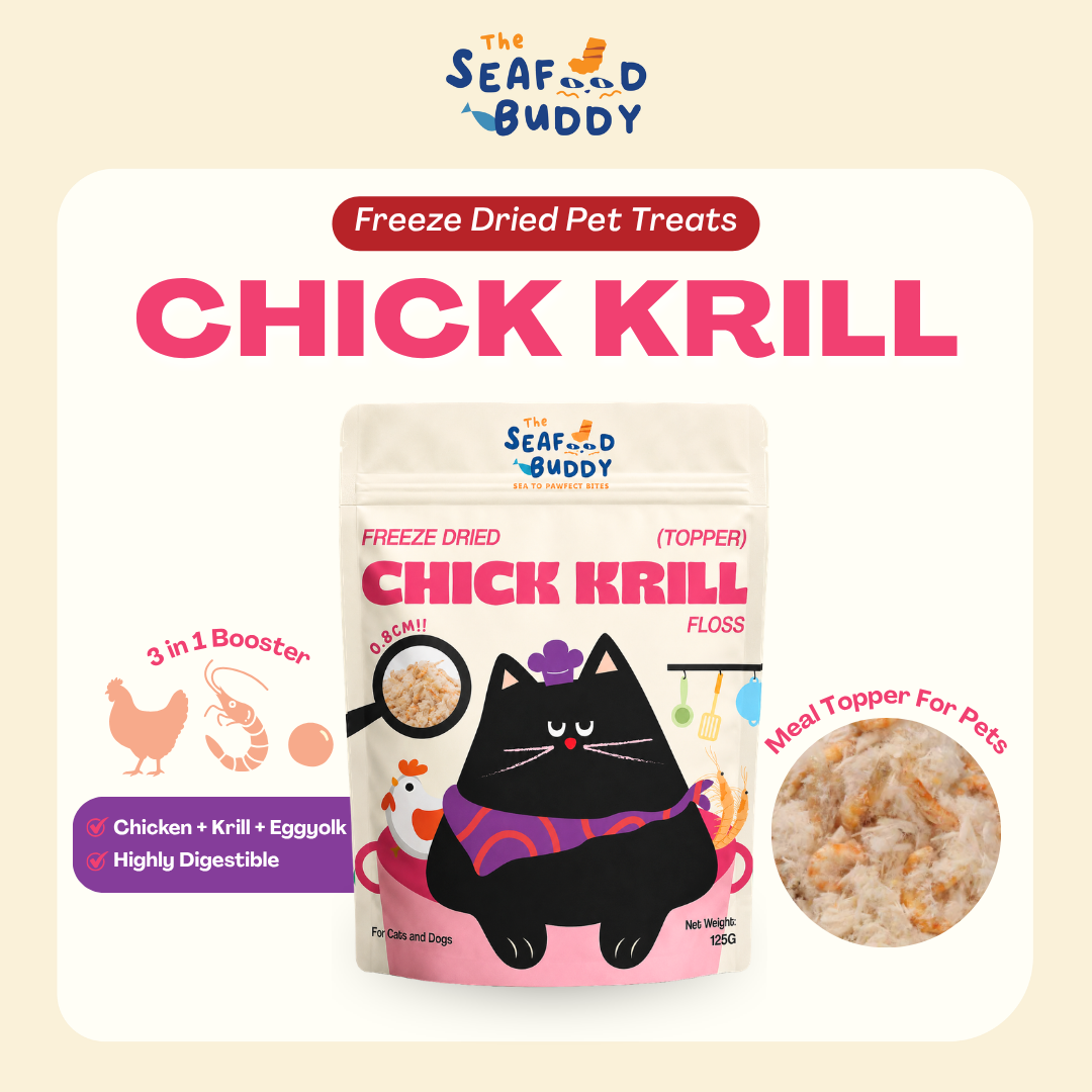 3-in-1 (Chicken, Krill & Egg Yolk) 🐔🦐🥚 | Freeze-Dried Meal Booster for Cats & Dogs 🐾