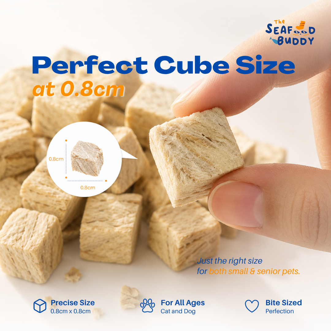 Tuna 0.8cm Cubes | Lean Protein for Strong Muscles & Healthy Body | Cat & Dog