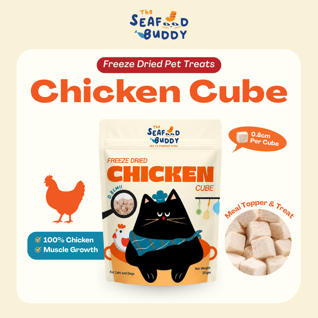 Chicken Cube 0.8cm - Perfect Bite Size for Cats & Dogs [Small / Senior Pets]