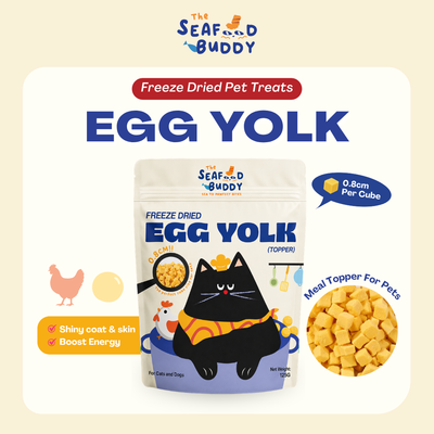 Egg Yolk 0.8cm - Perfect Bite Size For Cats & Dogs  [Small & Senior Pets]