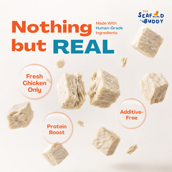 Chicken Cube 0.8cm - Perfect Bite Size for Cats & Dogs [Small / Senior Pets]