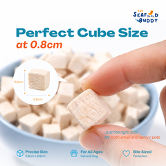 Chicken Cube 0.8cm - Perfect Bite Size for Cats & Dogs [Small / Senior Pets]