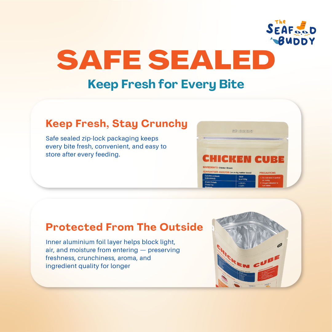 Chicken Cube 0.8cm - Perfect Bite Size for Cats & Dogs [Small / Senior Pets]