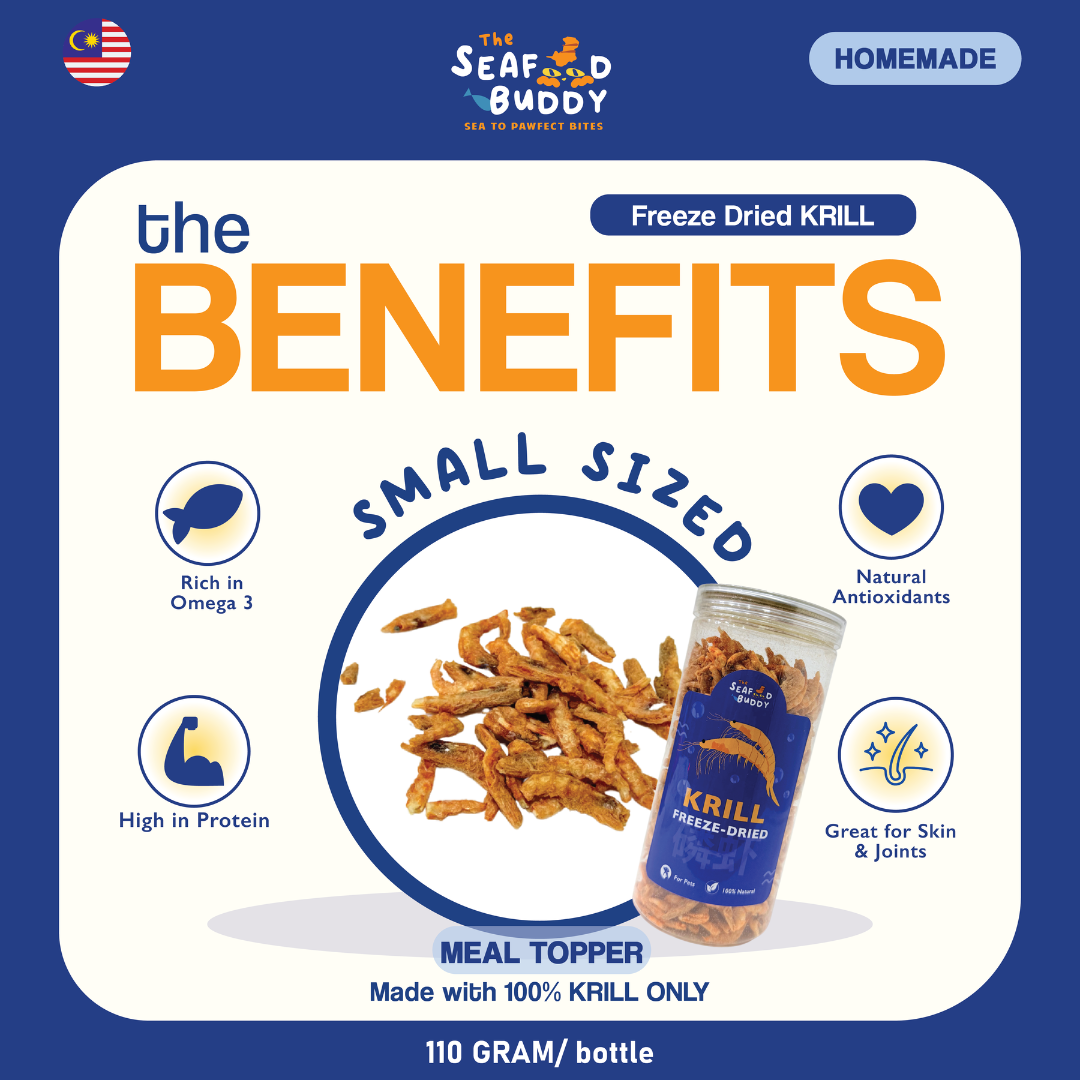 Krill Bites 100G | Healthier Skin, Shinier Coat & Stronger Joints | Omega-3 Superfood for Cats & Dogs
