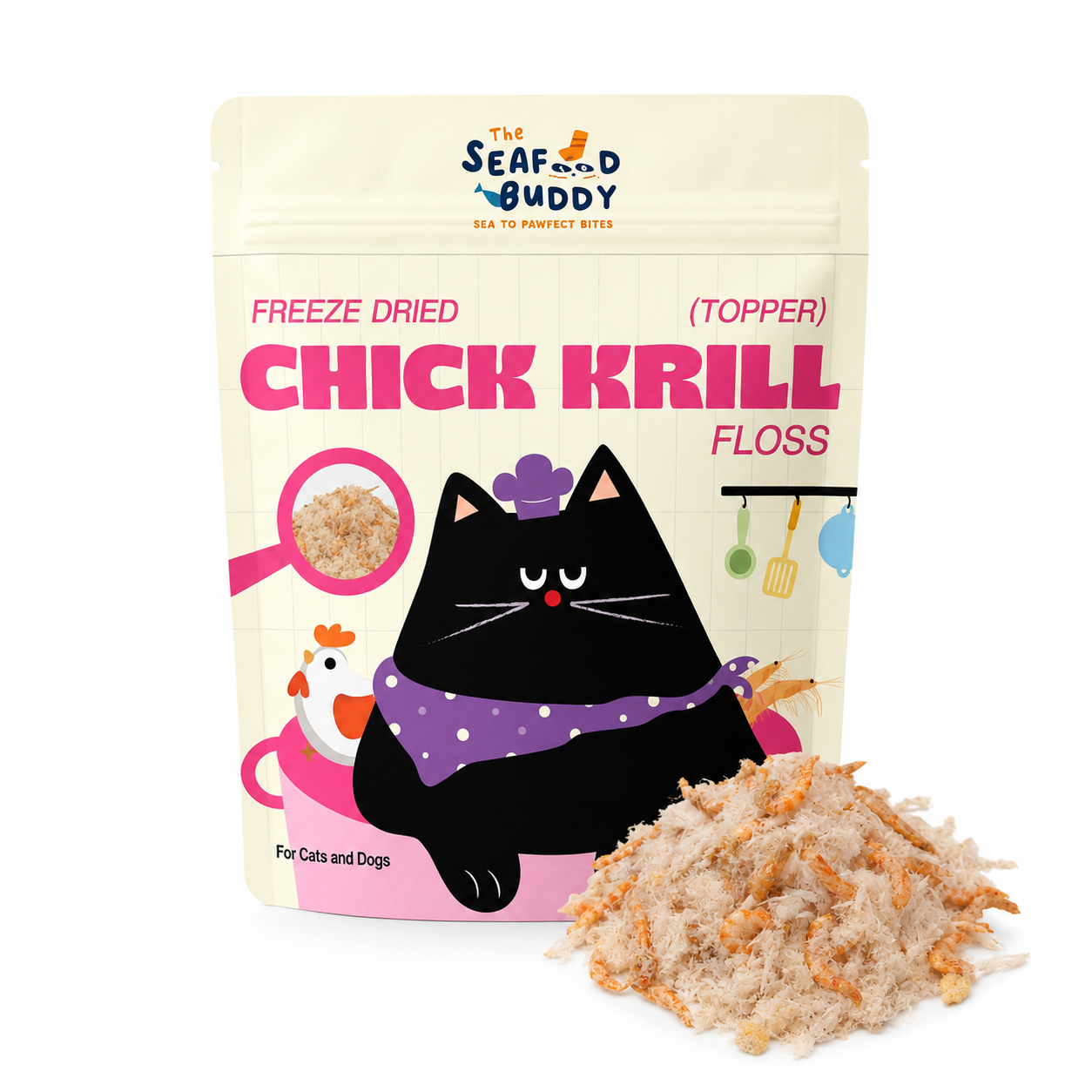 3-in-1 (Chicken, Krill & Egg Yolk) 🐔🦐🥚 | Freeze-Dried Meal Booster for Cats & Dogs 🐾