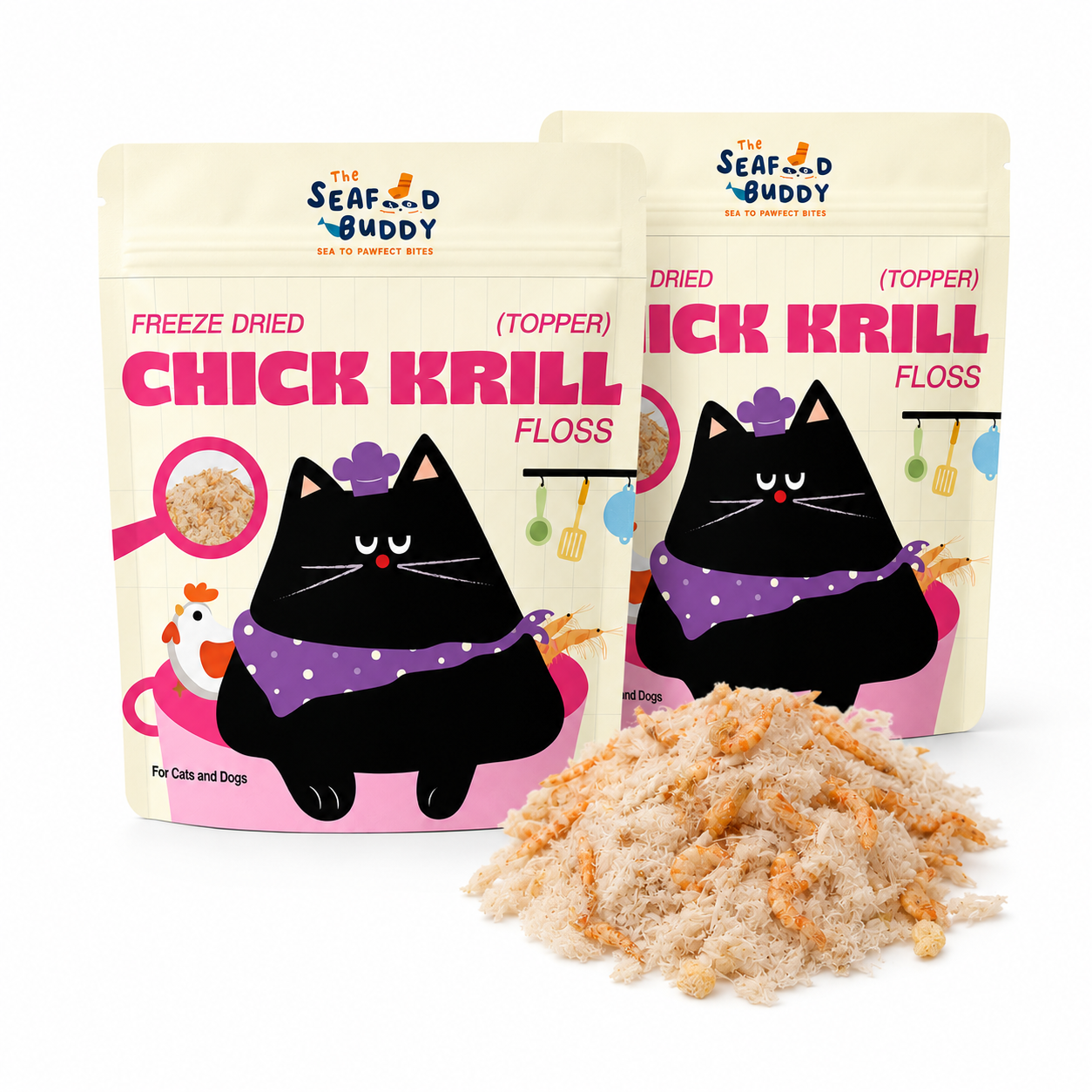 3-in-1 (Chicken, Krill & Egg Yolk) 🐔🦐🥚 | Freeze-Dried Meal Booster for Cats & Dogs 🐾
