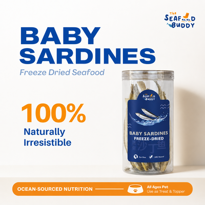Baby Sardines 100G | Shinier Coat & Healthier Skin | Omega-Rich Whole Fish | Cat & Dog
