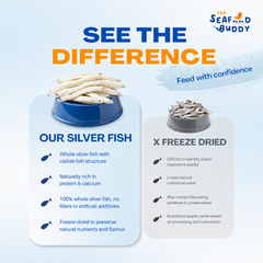 Silver Fish |Calcium-Rich for Strong Bones & Teeth | Small Fish for Easy Eating | Cat & Dog