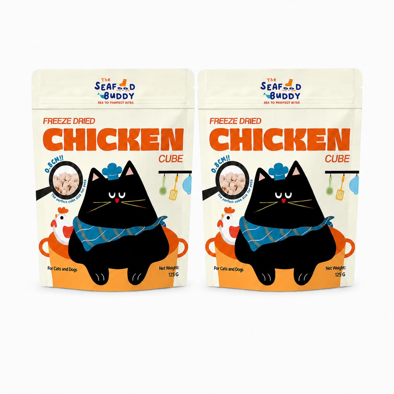 Chicken Cube 0.8cm - Perfect Bite Size for Cats & Dogs [Small / Senior Pets]