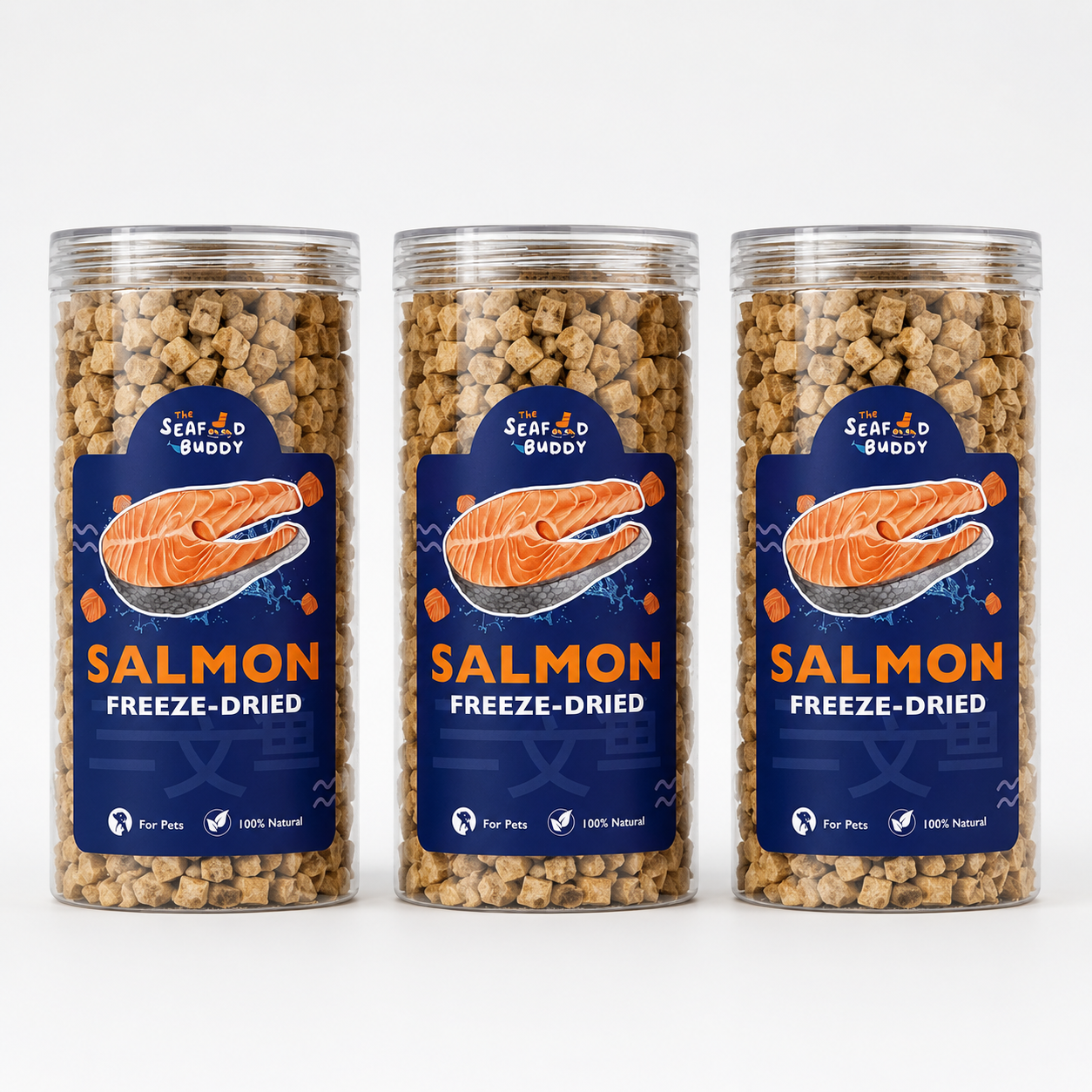 Salmon 0.8cm Bites 135G | Shinier Coat & Healthier Skin | Omega-3 Rich | Cat & Dog