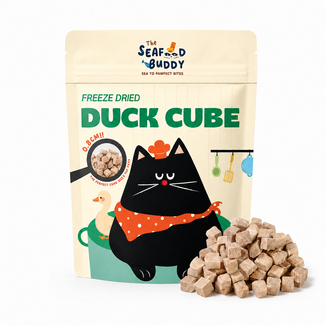 Duck Cube 0.8cm - Perfect Bite Size for Cats & Dogs [Small & Senior Pets]