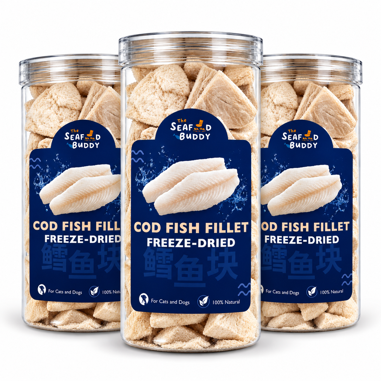 SeafoodBuddy Freeze-Dried Cod Fish Fillet | Dental Cleaner