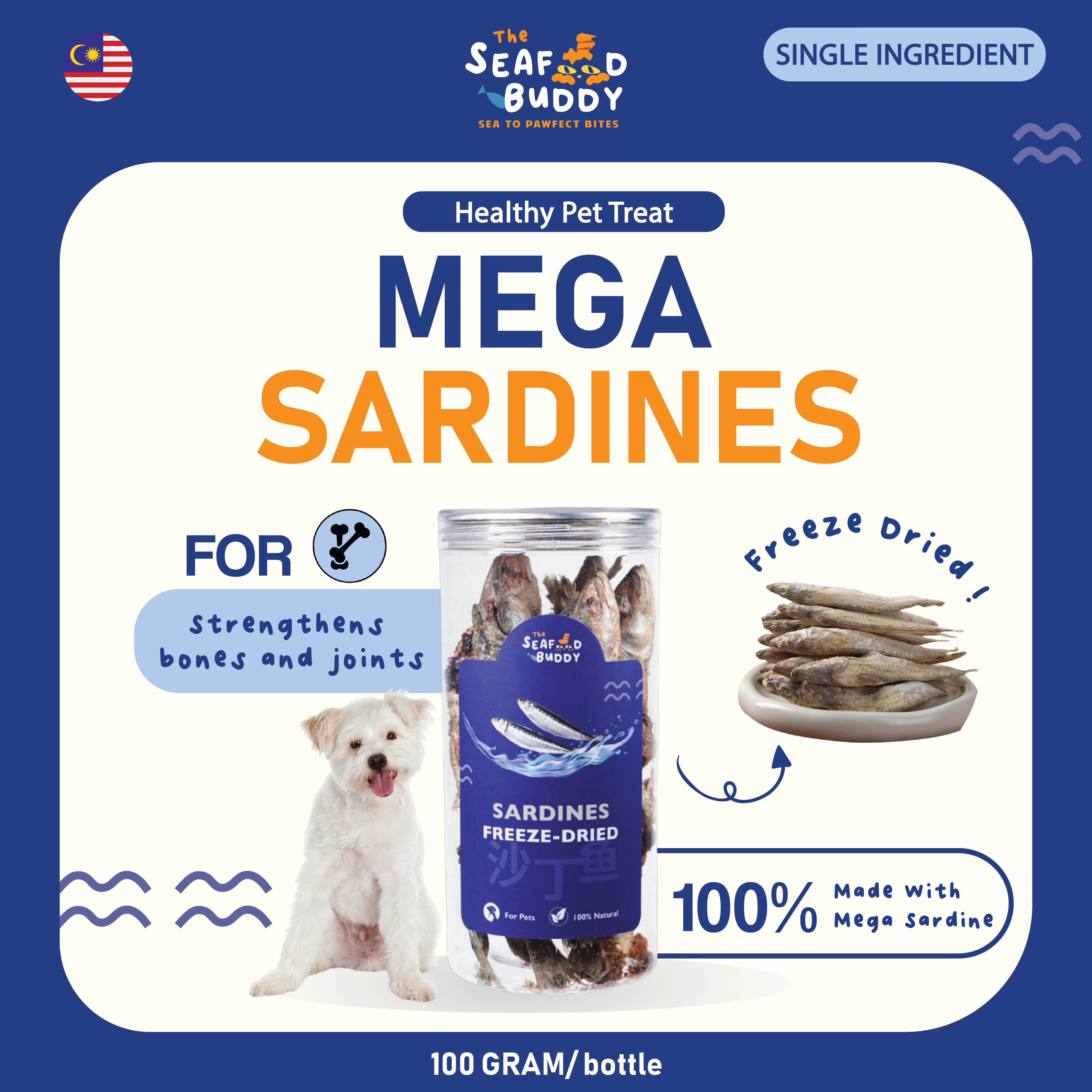 Mega Sardines | Shinier Coat & Healthier Skin | Omega-Rich Whole Fish | Cat & Dog