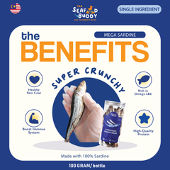 Mega Sardines | Shinier Coat & Healthier Skin | Omega-Rich Whole Fish | Cat & Dog