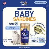 Baby Sardines 100G | Shinier Coat & Healthier Skin | Omega-Rich Whole Fish | Cat & Dog
