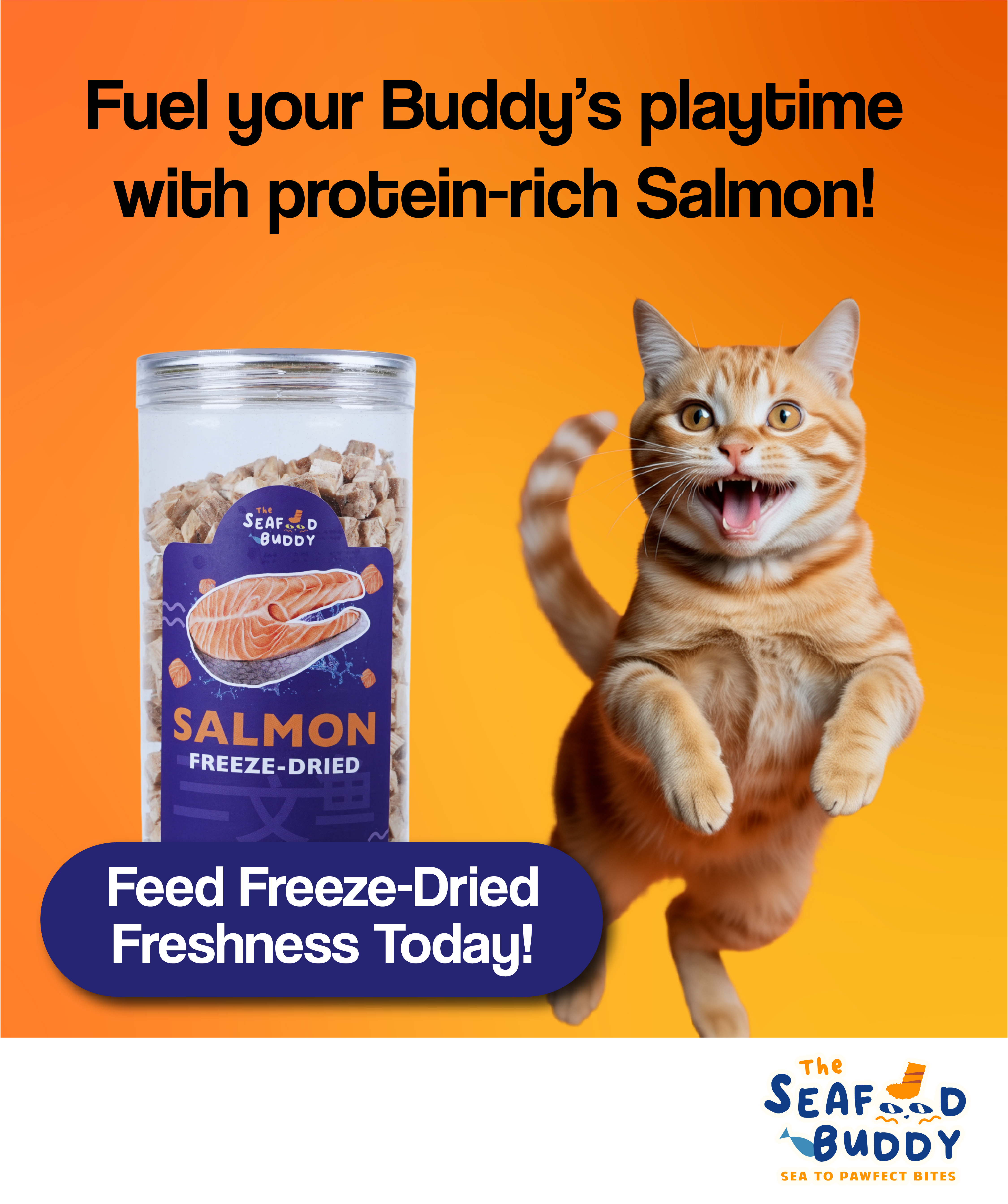 Salmon 0.8cm Bites 135G | Shinier Coat & Healthier Skin | Omega-3 Rich | Cat & Dog